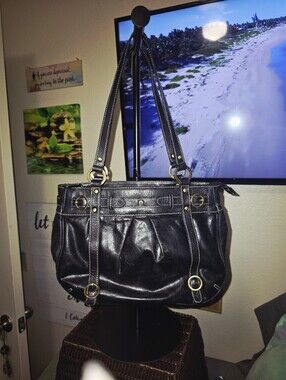 Black Leather Shoulder Bag By Etienne Aigner